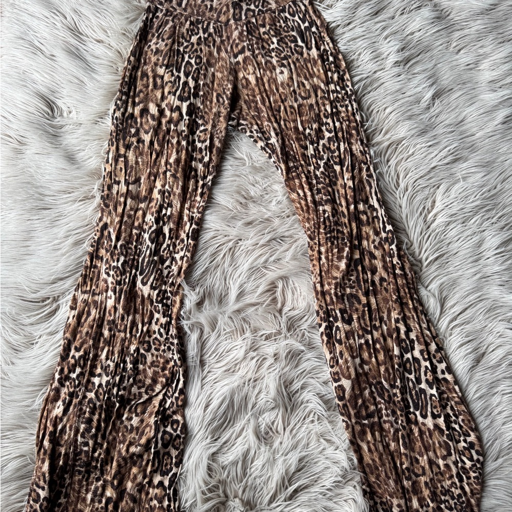 Wild Patterned Wide Leg Women's Pants